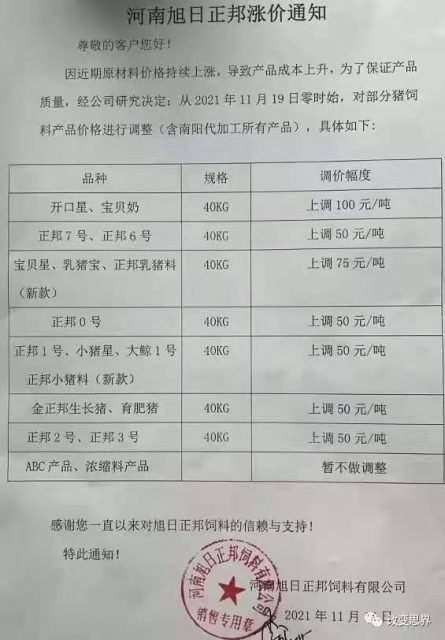 本月饲料第三轮涨价，最高涨100元/吨，新希望、正大、正邦等宣布...