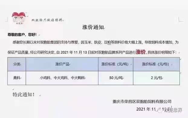 本月饲料第三轮涨价，最高涨100元/吨，新希望、正大、正邦等宣布...