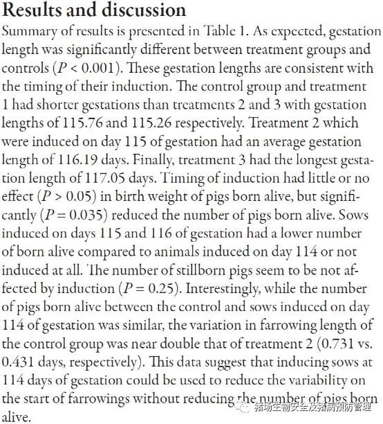 母猪诱导分娩对产活仔数的影响